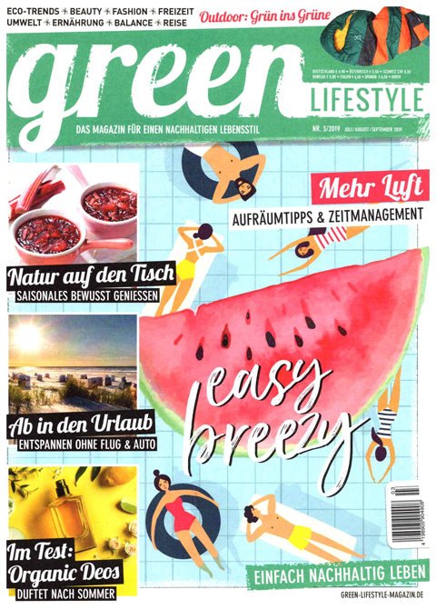 Magazin greenLIFESTYLE-Cover-Ausgabe 3-2019-Biopod DownWool Nature