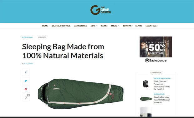 Online Magazin-thegearcaster.com-Biopod DownWool Nature von Gruezi bag