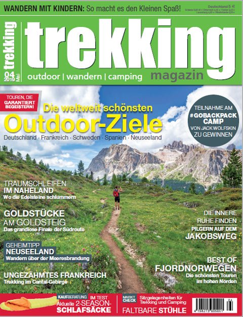 trekking Magazin-Cover-Ausgabe Nr 4-Mai 2019-Sommerschlafsaecke