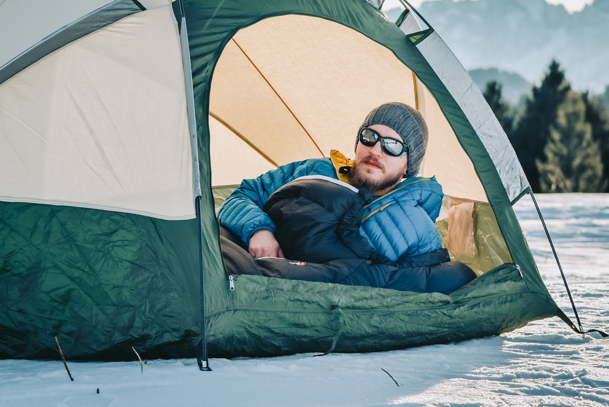 Winterschlafsack mit Daune