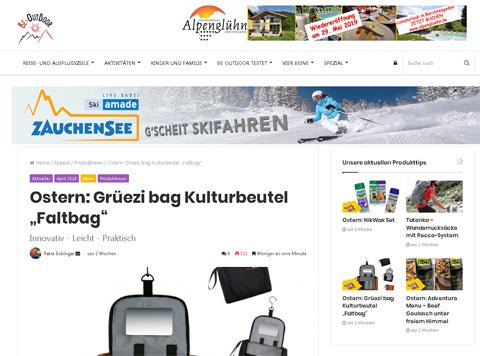 Praktischer und leichter Kulturbeutel entdeckt vom Magazin 'Be-Outdoor'!