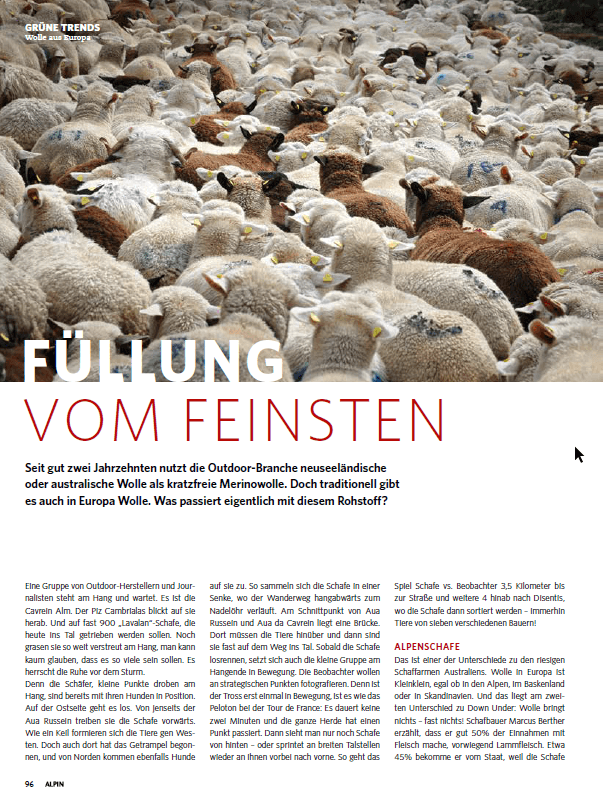 Our alpine wool made by lavalan - report in ALPIN 