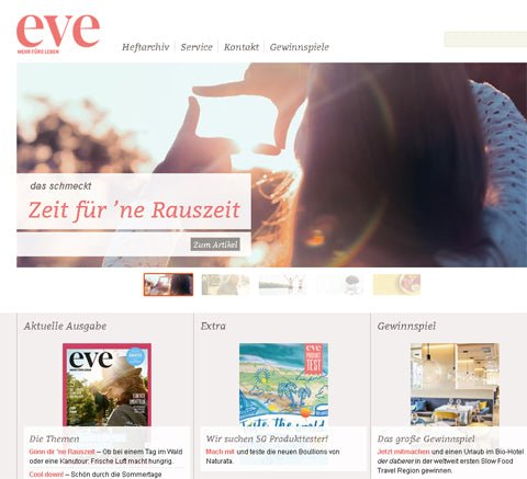 Magazine 'eve' informed - Take part and win a Grüezi bag sleeping bag!