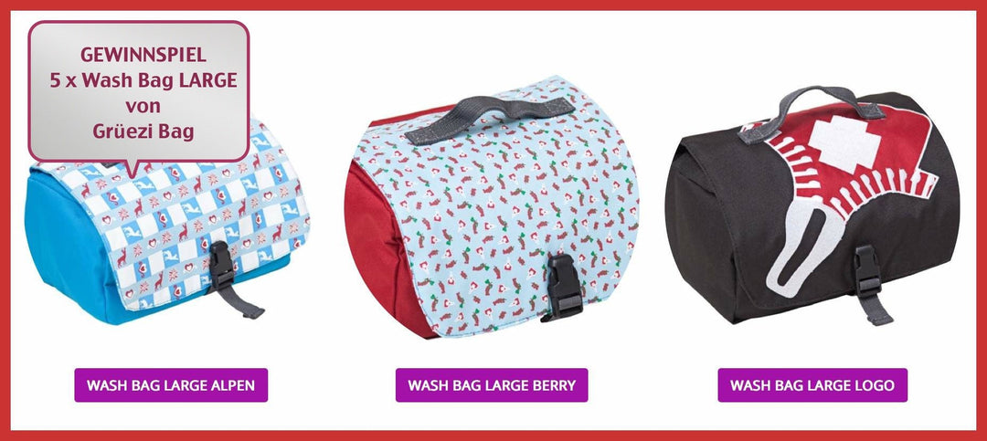 Grüezi bag Gewinnspiel – 5 wash bags