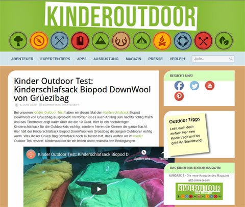 'Children Outdoor' is testing a sleeping bag that leaves nothing to be desired!