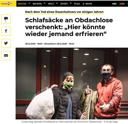 'Mangfall24' berichtet über Schlafsackspenden-Aktion!..