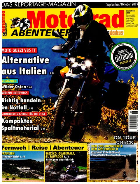 The night companion for motorcyclists - reportage magazine 'Motorrad Abenteuer' informed!