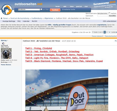 Fascinating trade fair innovations presented by the 'Outdoorseiten.net' forum!