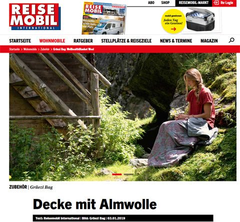 Eine Decke für Alles - überzeugt das Magazin 'Reise Mobil International'!