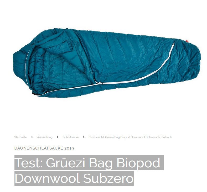 Test: Grüezi Bag Biopod Downwool Subzero