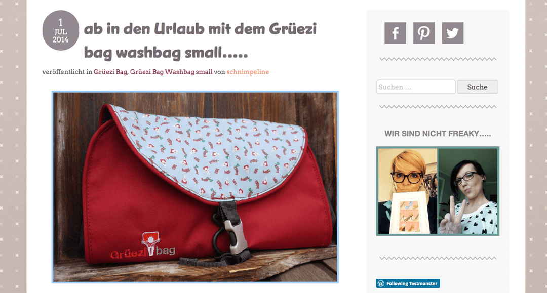 Washbag small, test monster tests….