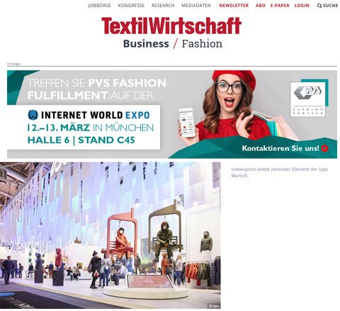Mega trend in the sleeping bag sector presented by the trade journal 'TextilWirtschaft'