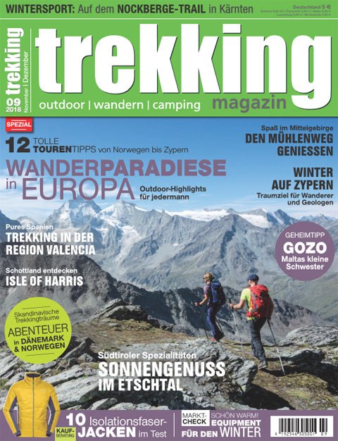 trekking Magazin Ausgabe Nov/Dez 2018 -Thema: 'WellhealthBlanket Wool'/Ausruestung