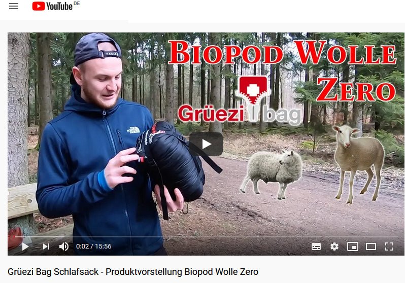'Trekkinglife Youtuber' present Biopod Wolle Zero by Grüezi bag!