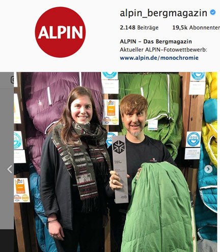 En exclusivité dans le magazine de montagne 'ALPIN' - le produit ISPO de l'année 2019