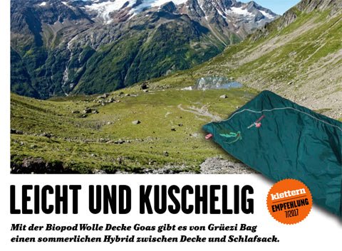 gruezi-bag-Biopod Wolle Goas Comfort-Zeitschrift klettern Juli 2017