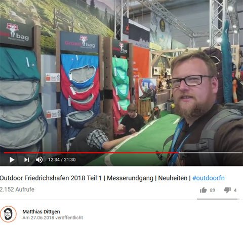 Enthusiasm from trade fair visitor Matthias Dittgen about Grüezi bag innovations 2019