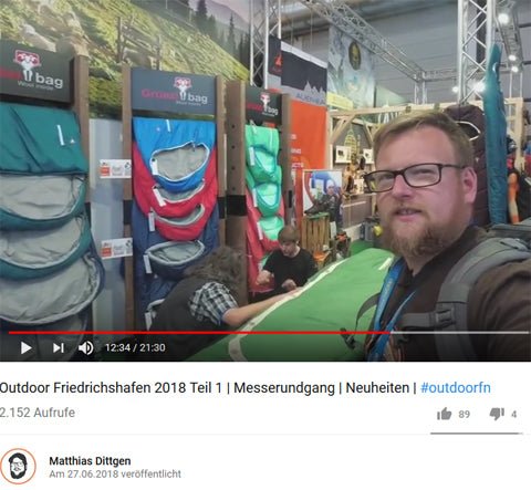 Begeisterung beim Messebesucher Matthias Dittgen über Grüezi bag Neuheiten 2019