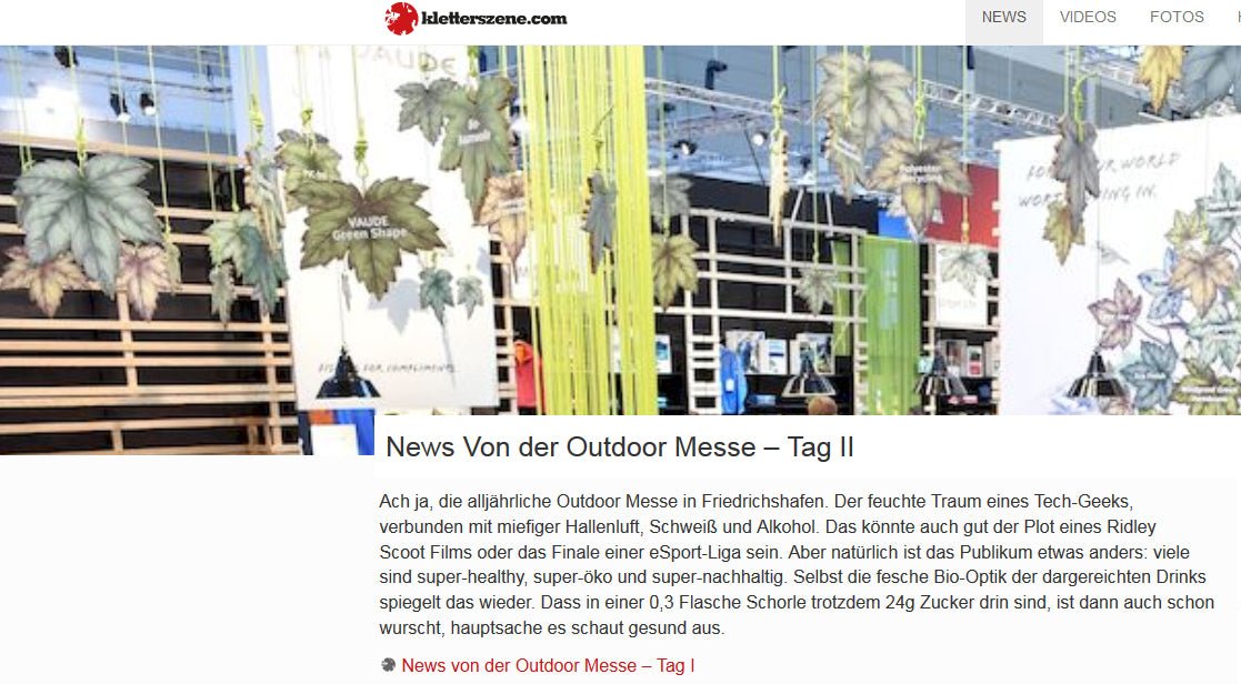 Grüezi bag Schlafsack_Artikel Kletterszene_Outdoor Friedrichshafen 2018