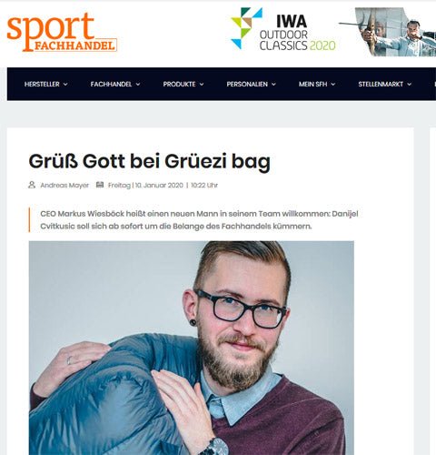 Neuigkeiten bei Grüezi bag - Fachzeitschrift 'sport FACHHANDEL' stellt vor!