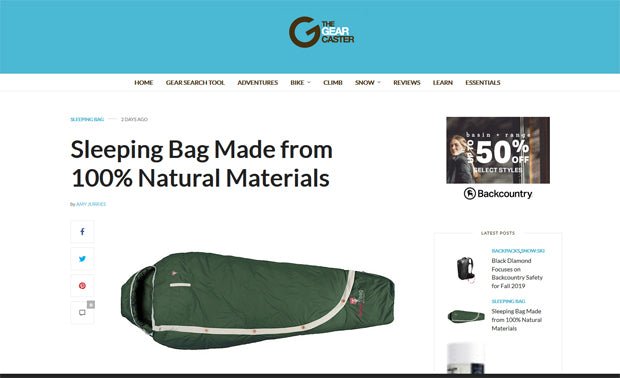The Sleeping Bag of the Year - ISPO Winner 2019 presented by 'thegearcaster.com'
