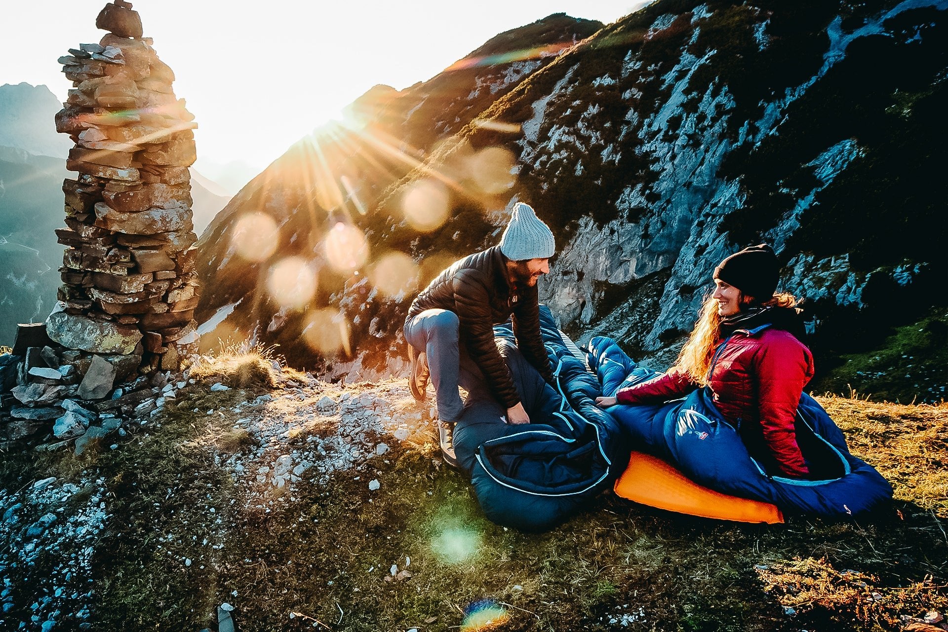 Outdoor Schlafsack mit Daune und Wolle