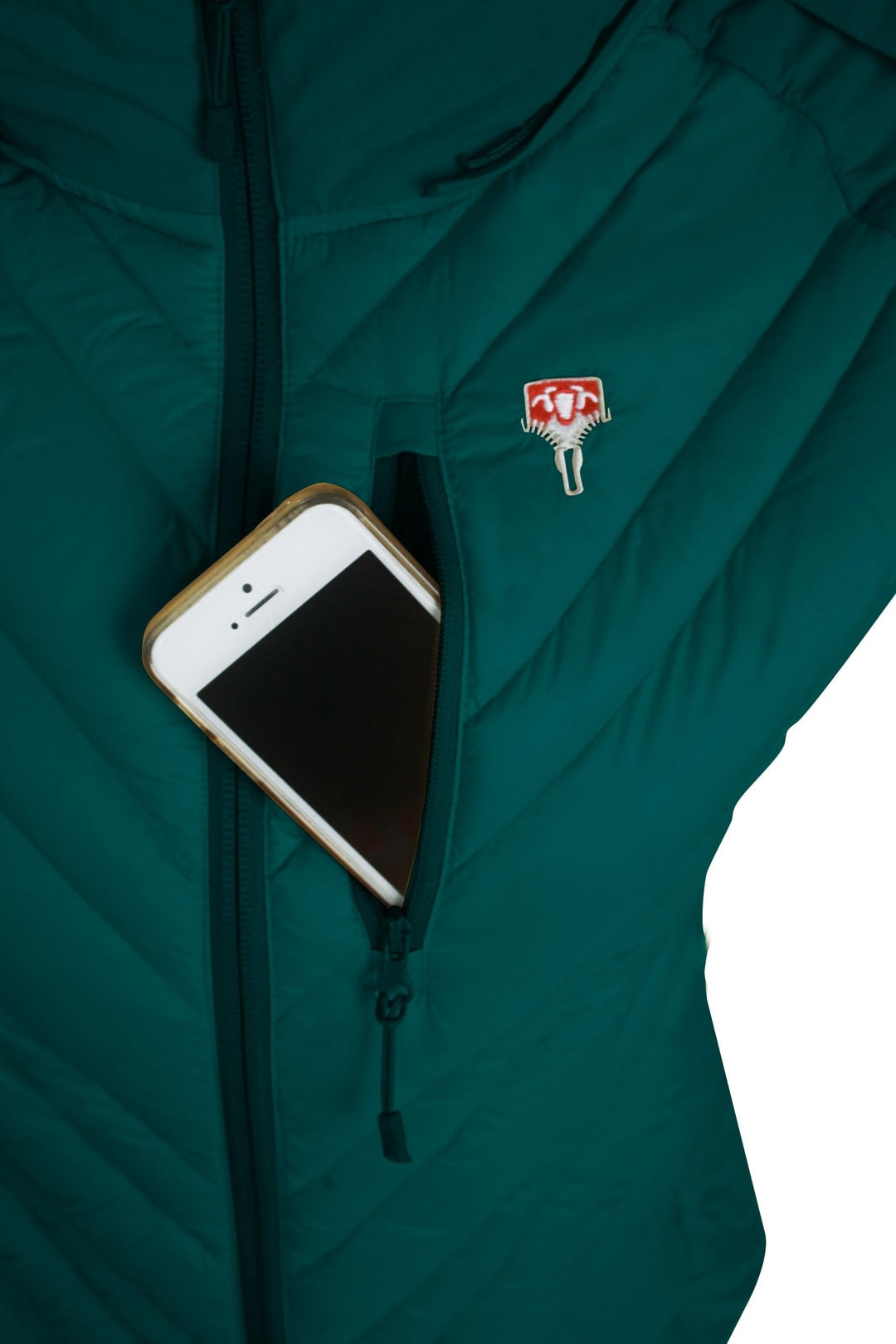 Lightful DonwWool vest Ocean Green W Brusttasche