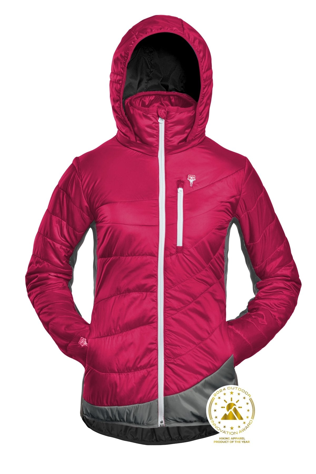 Refreshful SilkWool Jacket W Isolationsjacke | Raspberry Red - Grey