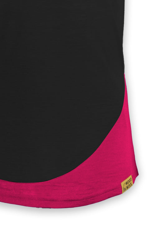 WoodWool T-Shirt Lady Janeway | Black - Raspberry Red