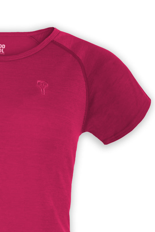WoodWool T-Shirt Lady Burnham | Raspberry Red