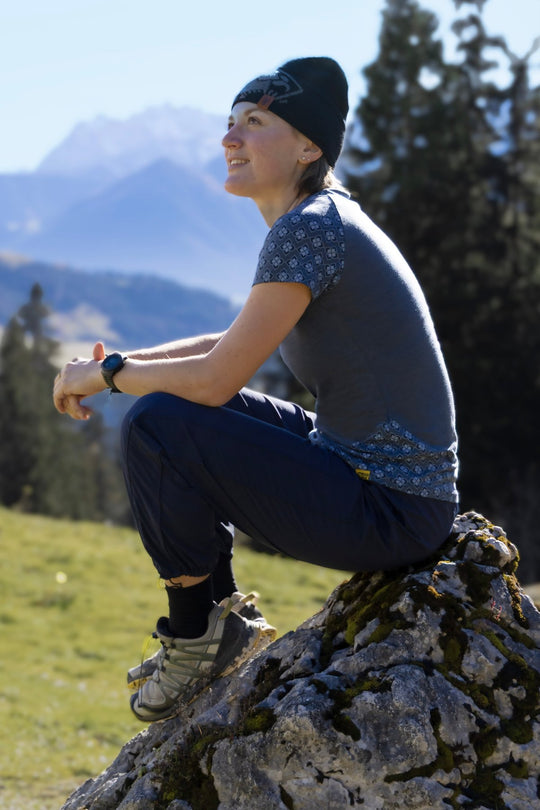 WoodWool T-Shirt Lady Tilly Allover | Fired Red Brick