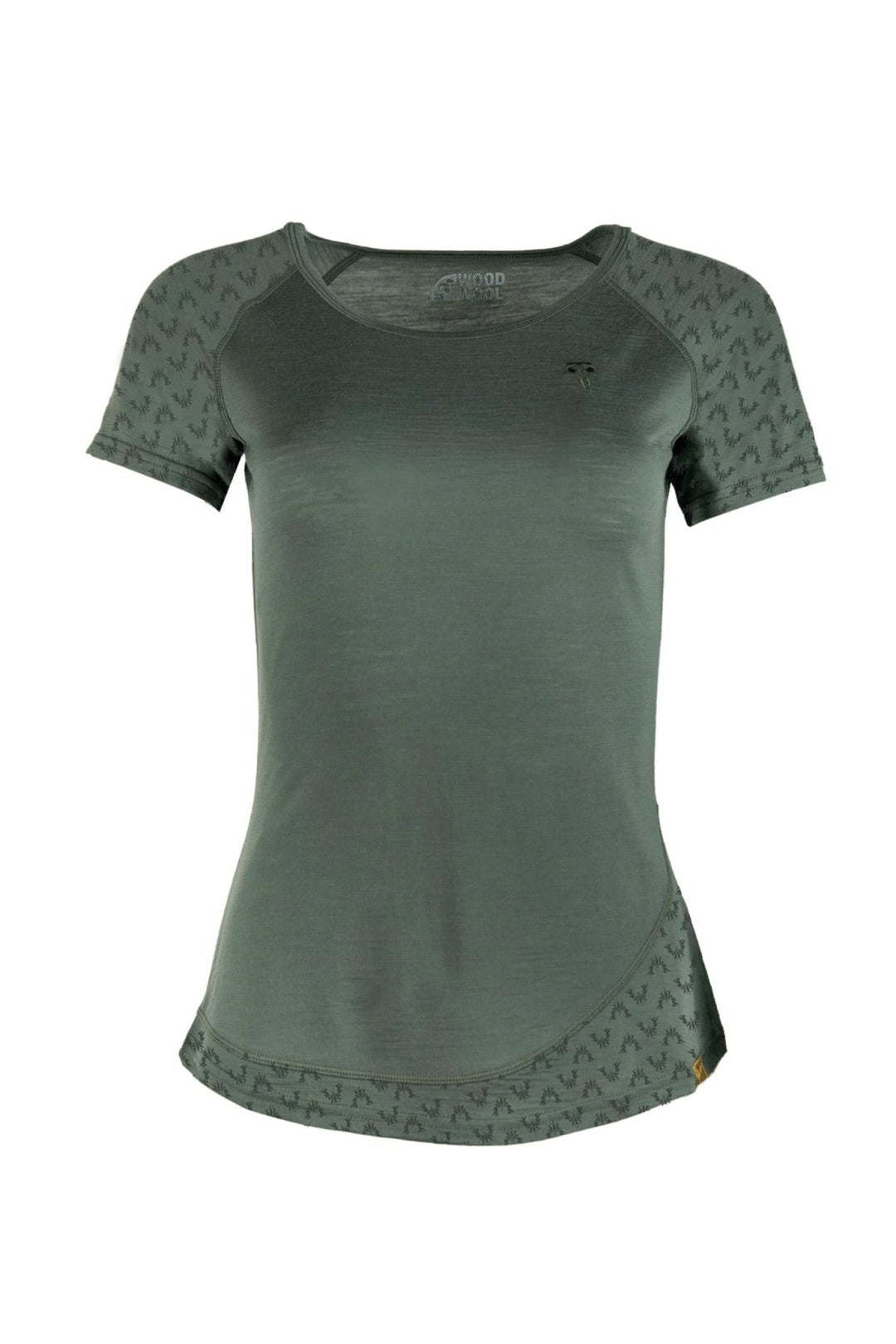 WoodWool T-shirt Lady Deanna Boulder Bayberry green