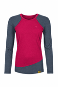 WoodWool Longsleeve Lady Phillippa | Ocean Cavern - Raspberry Red