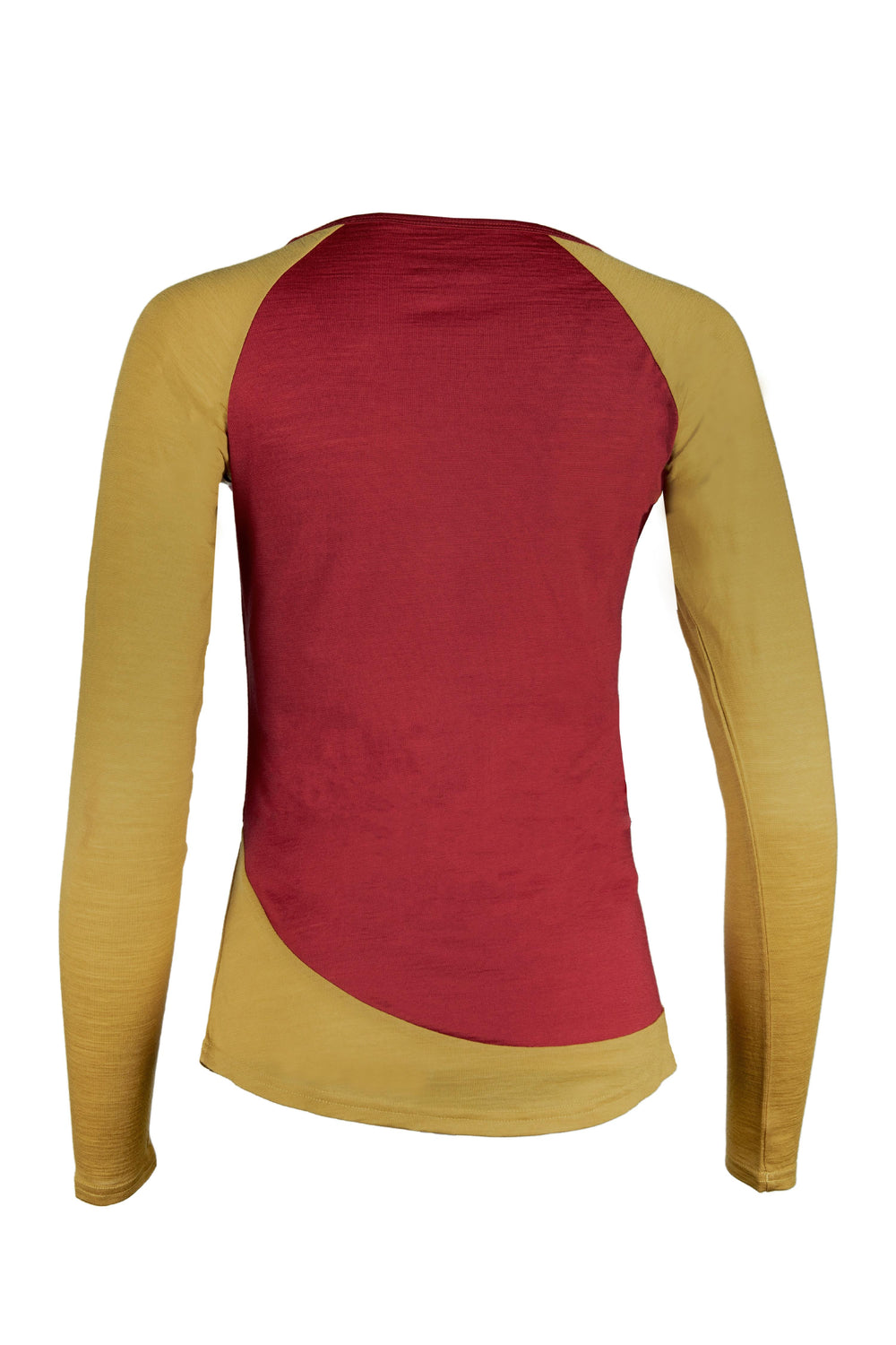 Woodwool Longsleeve t-shirt lady Phillippa Rot / Gelb Rücken