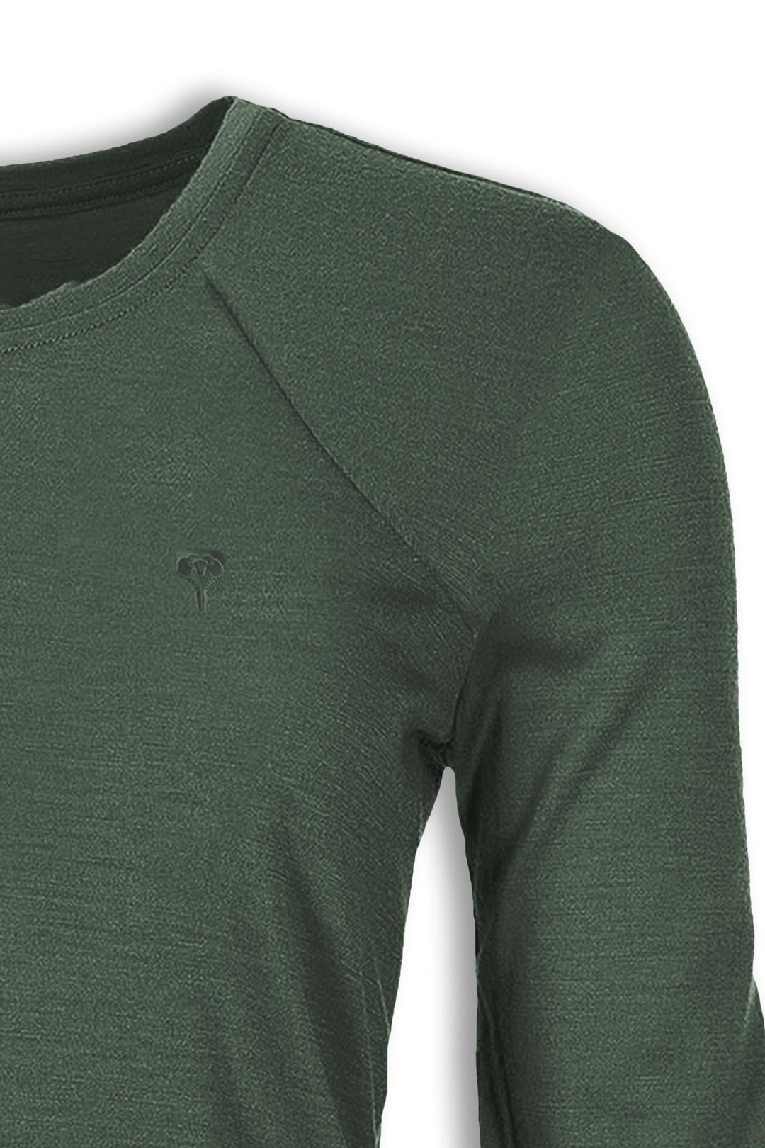 WoodWool Longsleeve Lady Chapel Bayberry Green Shoulder