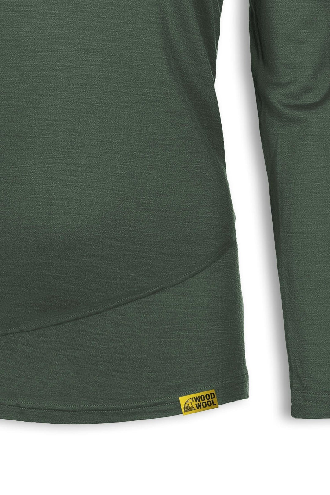 WoodWool Longsleeve Lady Chapel Bayberry Green Logo