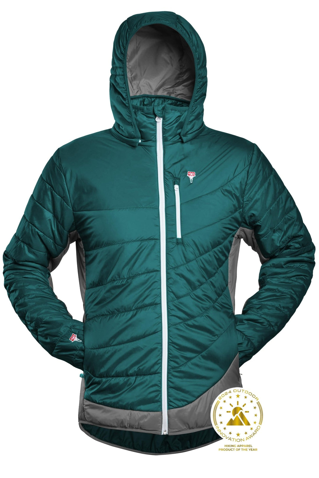 Refreshful Silkwool Jakce Herren Ocean Green - Grey TestSieger