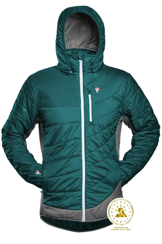 Refreshful Silkwool Jakce Herren Ocean Green - Grey TestSieger