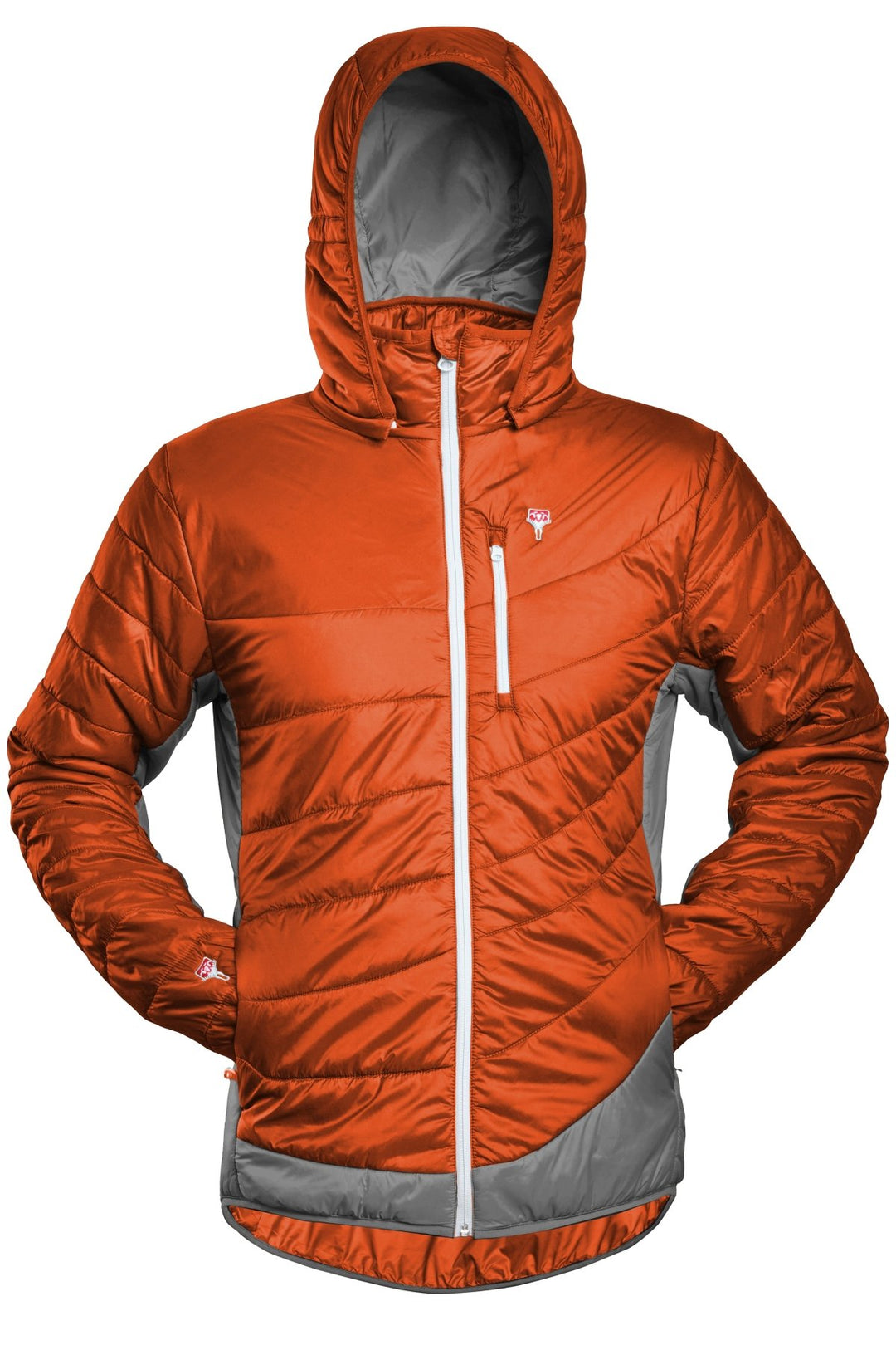 Odświeżająca kurtka z jedwabiu i wełny | Męska | Tiger Orange-Grey