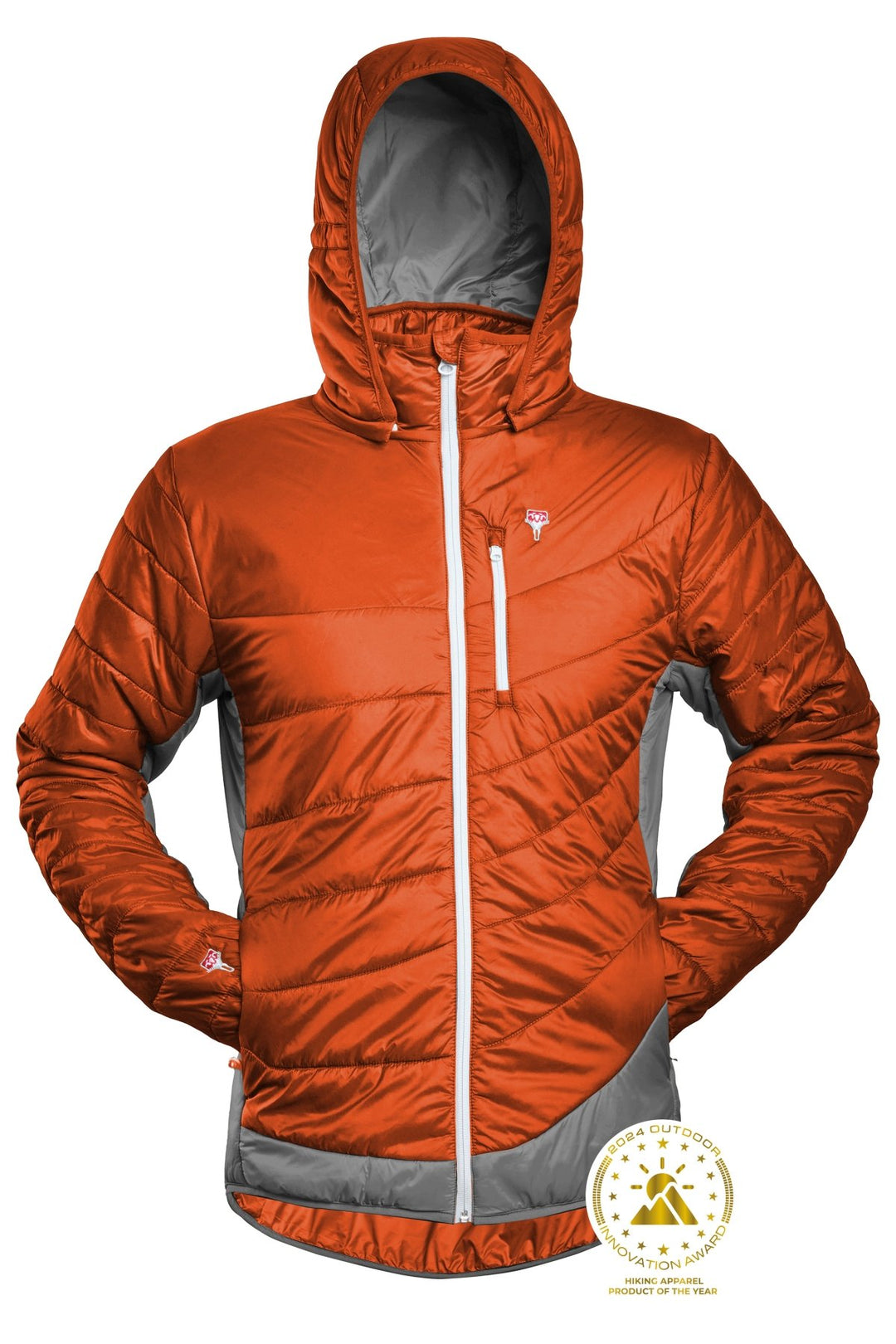 Odświeżająca kurtka z jedwabiu i wełny | Męska | Tiger Orange-Grey