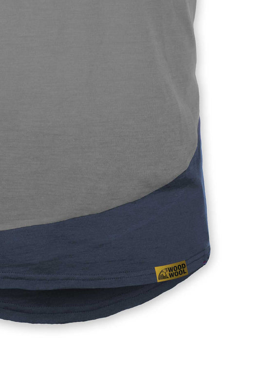 Woodwool Shirt Mr Kirk Blau / Grau Logo