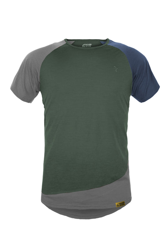 WoodWool T-Shirt Mr. Kirk | Bayberry Green-Slate Grey