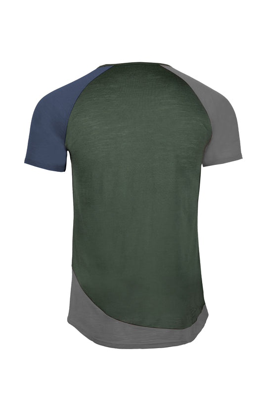 WoodWool T-Shirt Mr. Kirk | Bayberry Green-Slate Grey
