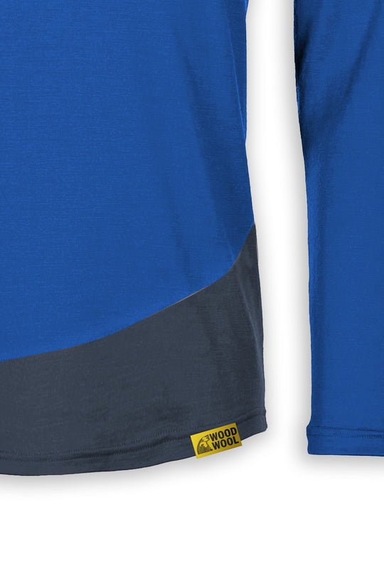 WoodWool Longsleeve Mr. Picard | Skydiver Blue - Ocean Cavern