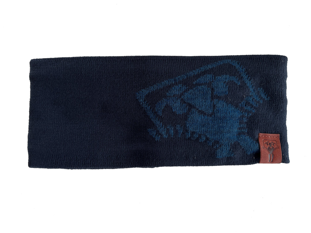 MERINO HEADBAND GRÜEZI BAG - LARGE LOGO - sapphire blue