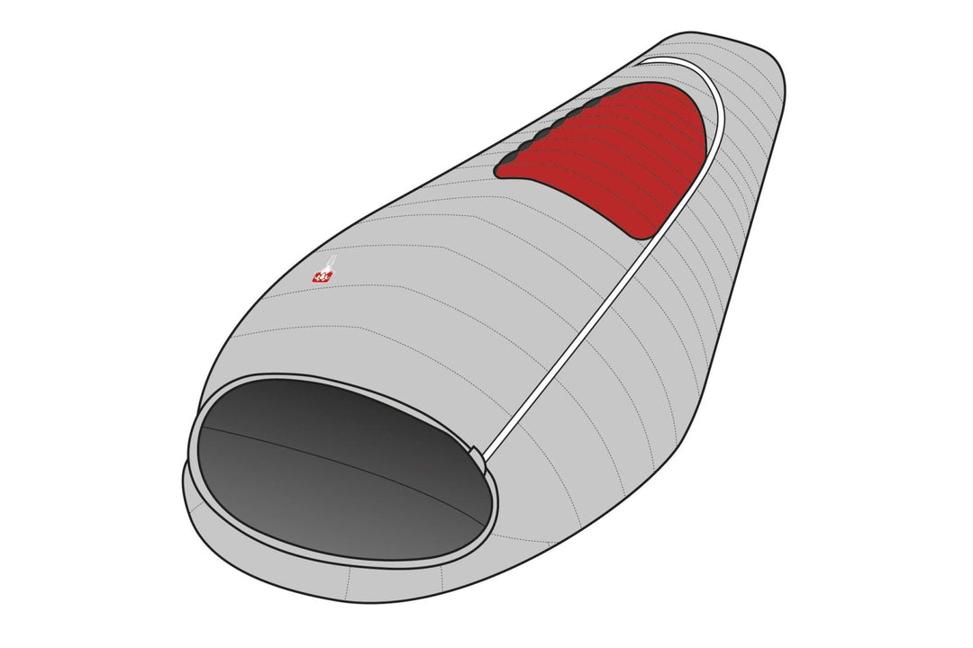 Gruezi bag DownWool Extreme light 2.0 Long Black Edition Konstruktion