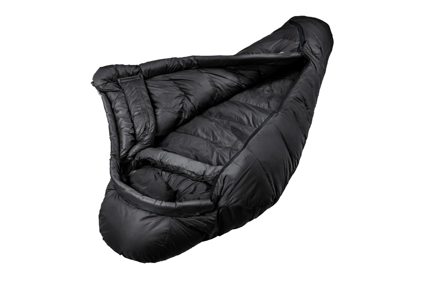 Gruezi bag sleeping bag DownWool Subzero 2.0 Black edition Regular Side view Open