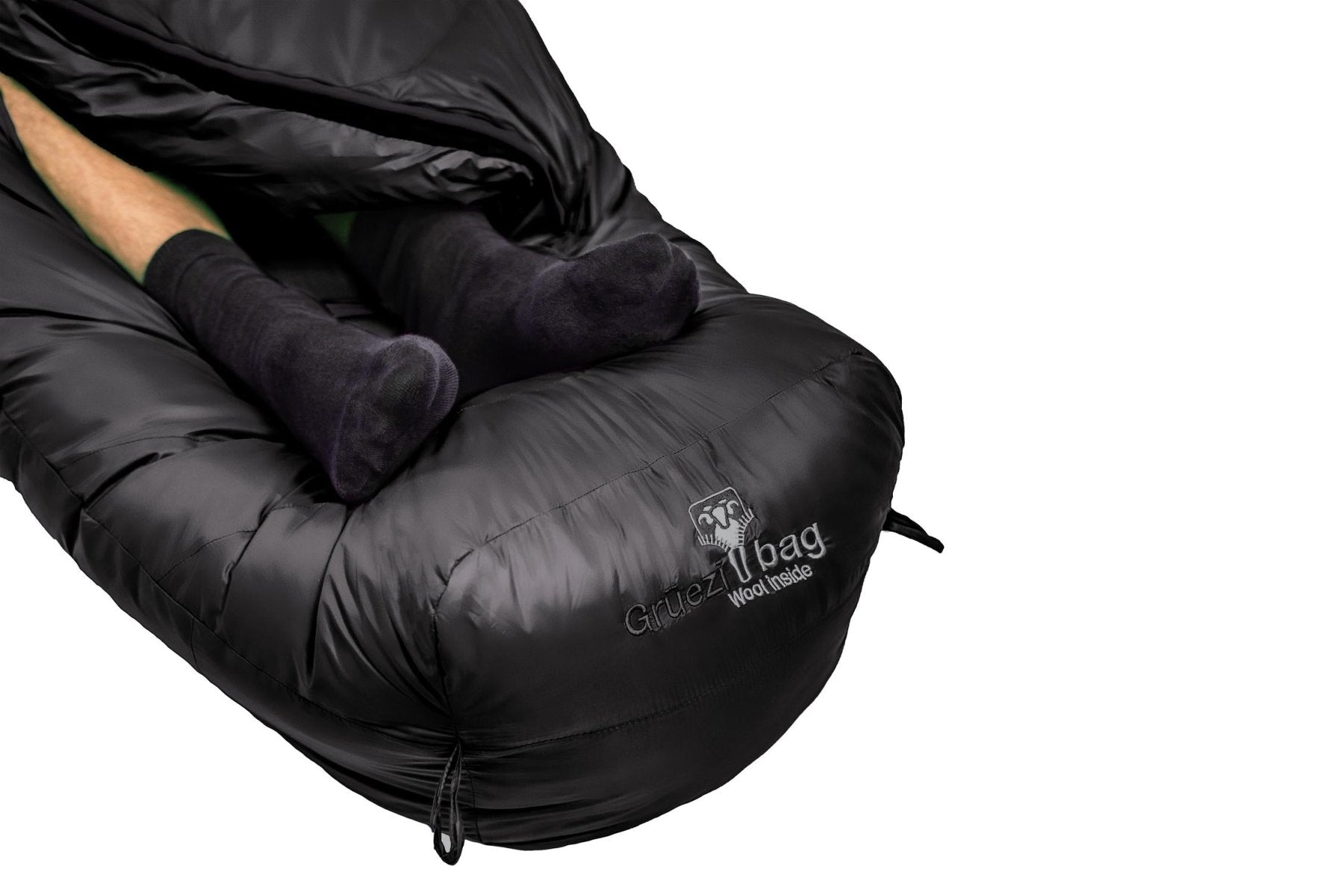 Gruezi bag sleeping bag DownWool Subzero 2.0 Black edition Regular foot end