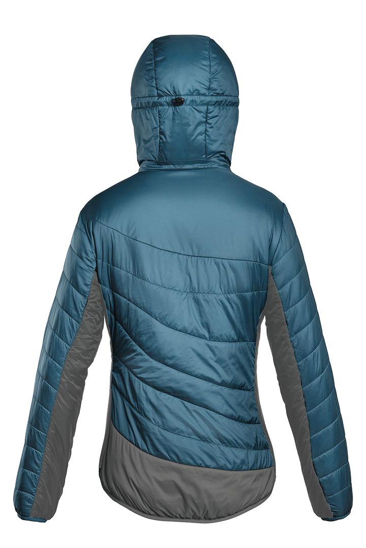 Refreshful SilkWool Jacket | Saphir Blue - Grey W | Back View