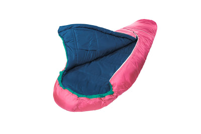 Grüezi bag Wollschlafsack Biopod Wolle Kids World Traveller Claret Red - Schrägansicht aufgeschlagen